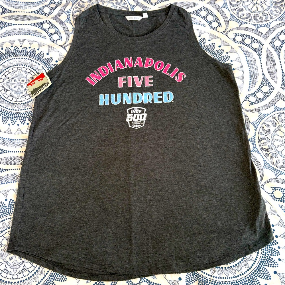 IndyCar Tank 500 Women’s Gray Tank Top Size XL Indianapolis 500